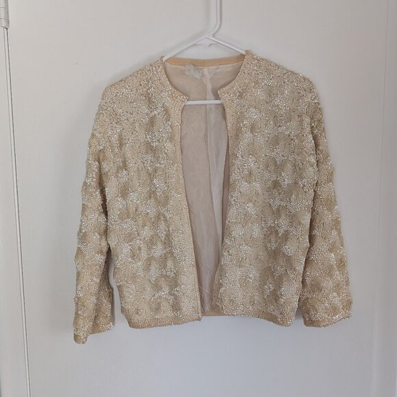 Vintage Beaded Cardigan Size 12 PLEASE Check measurements - Picture 1 of 4